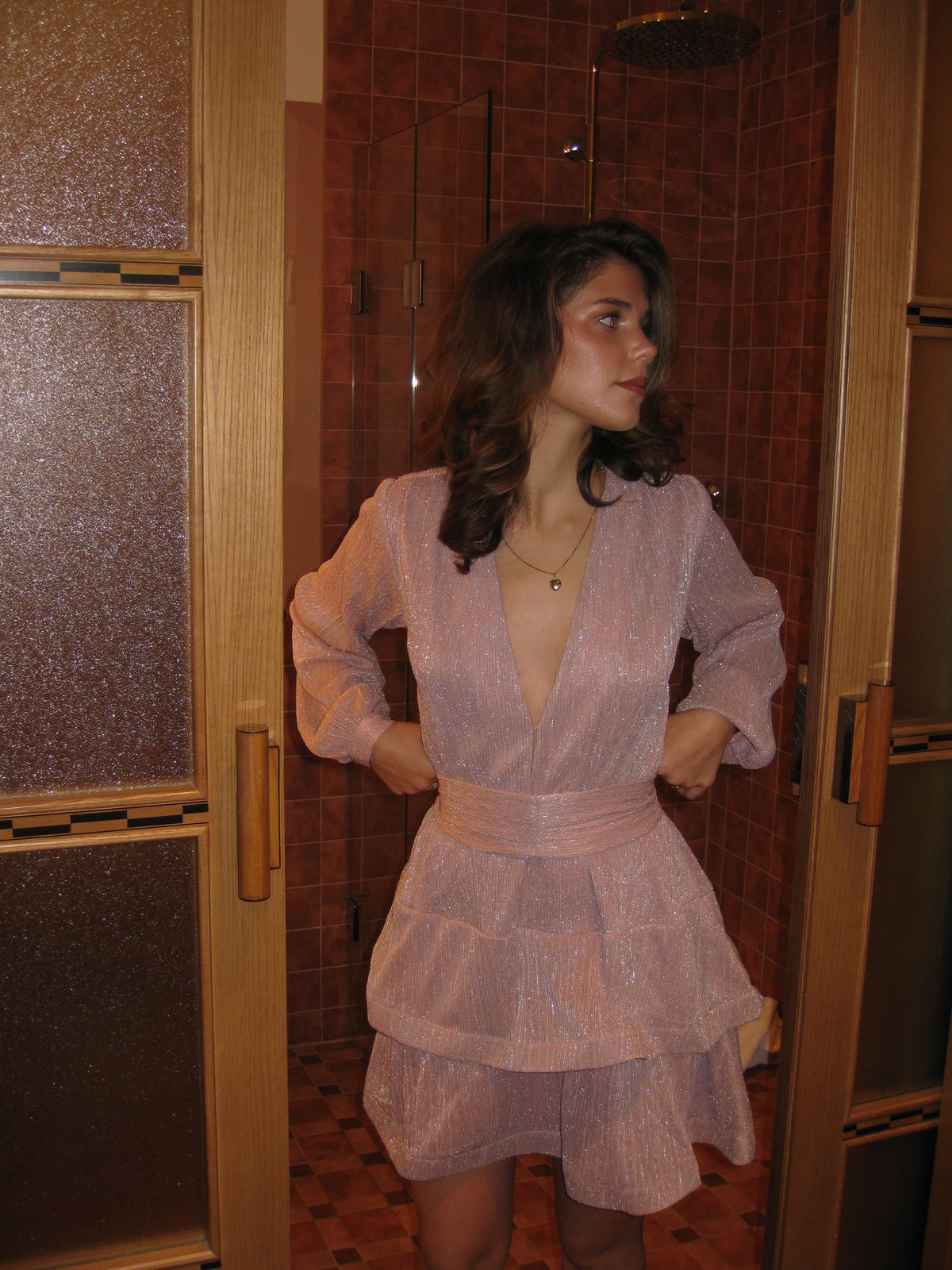 Kaya Dress Pink Glitter