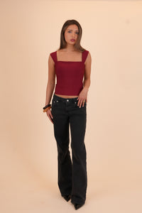 Demi Bandage Top Burgundy