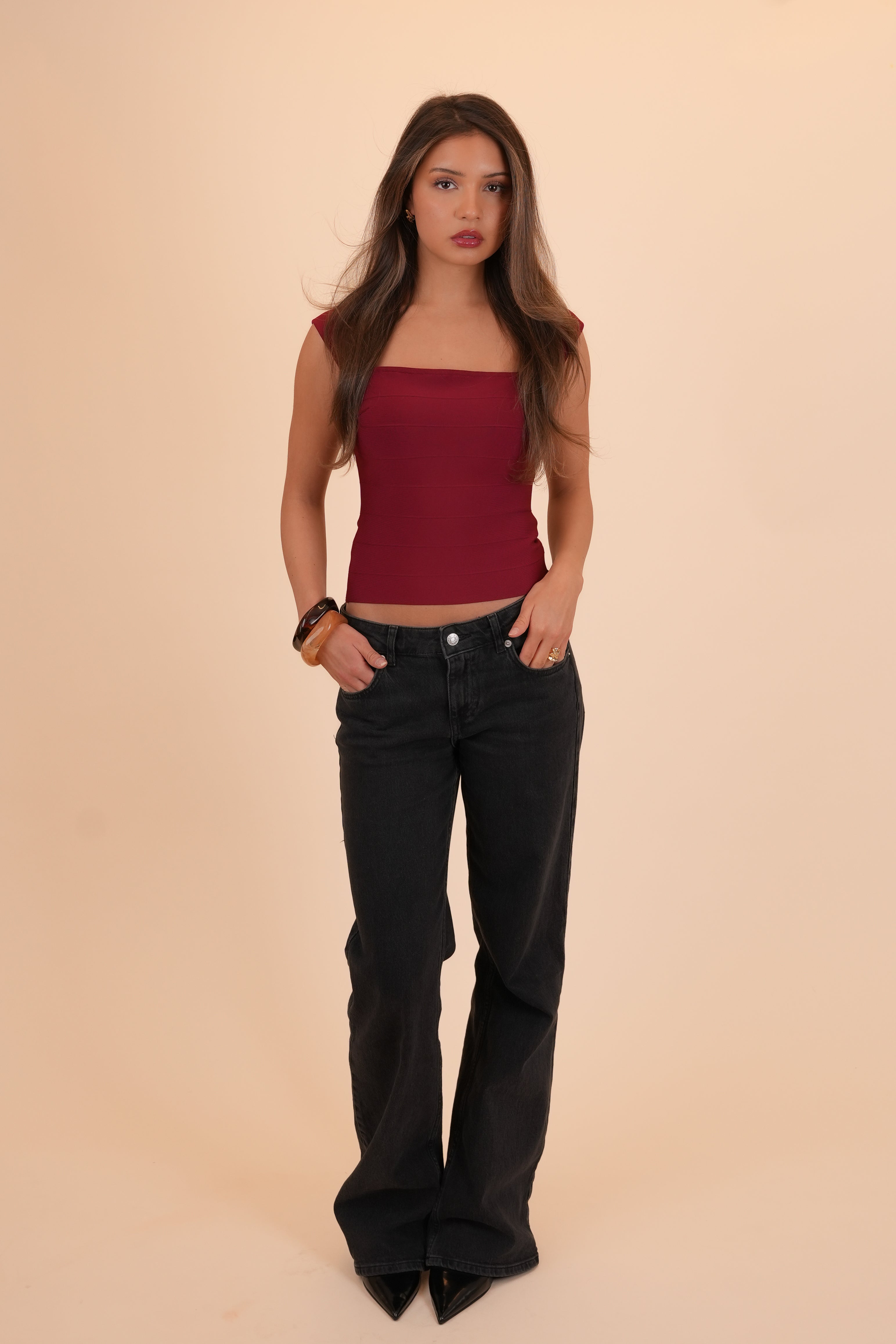 Demi Bandage Top Burgundy