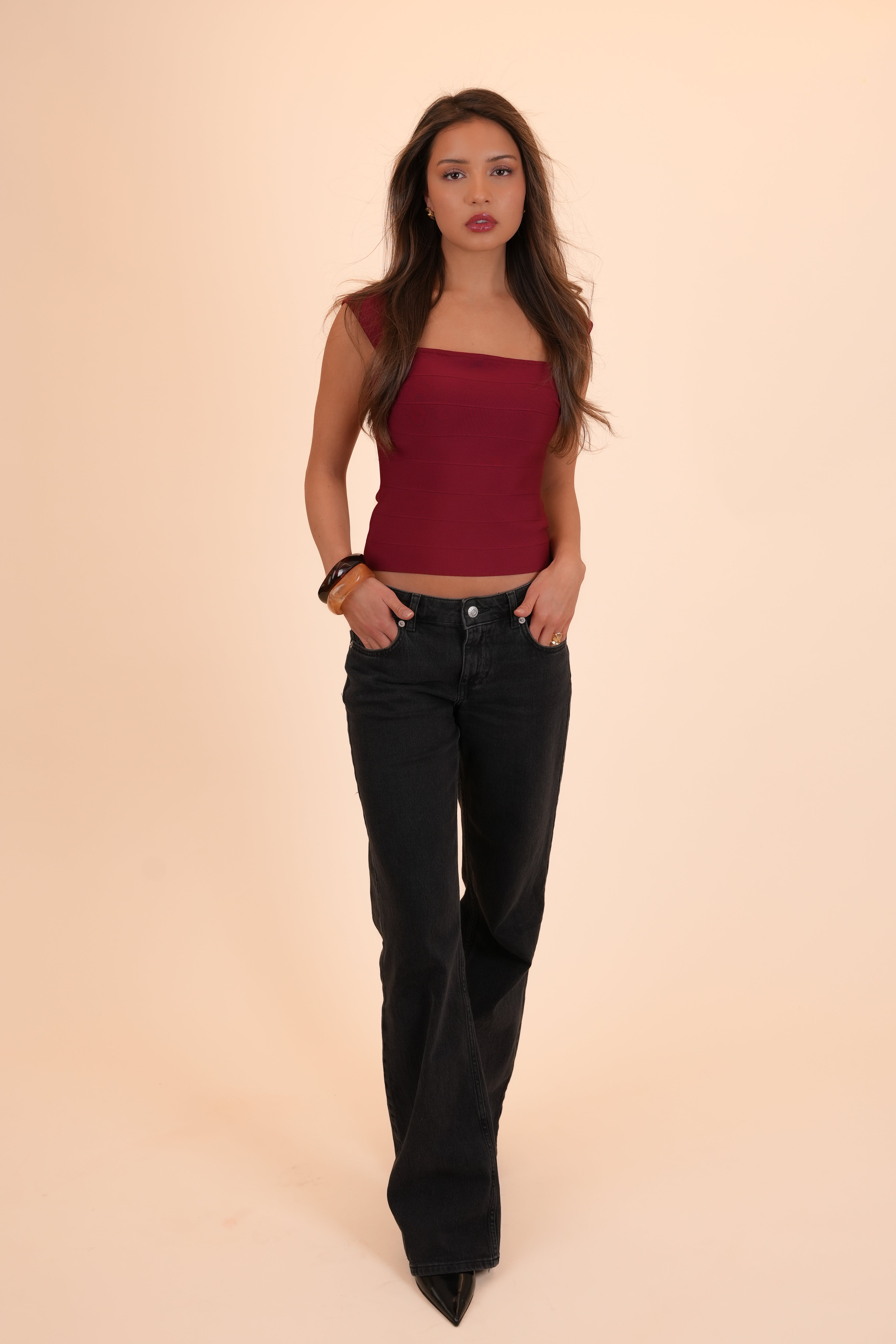 Demi Bandage Top Burgundy