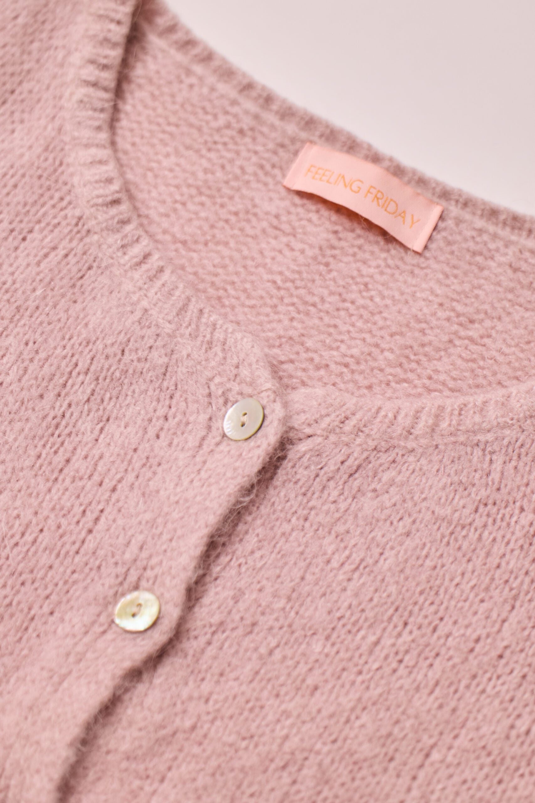 Buttoned Wool T-shirt Dusty Pink