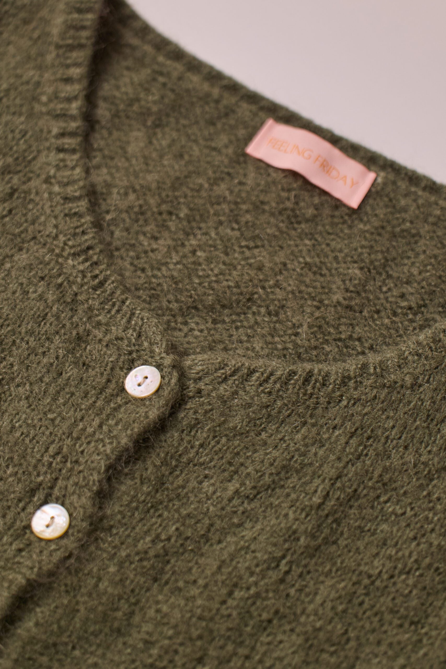 Buttoned Wool T-shirt Khaki