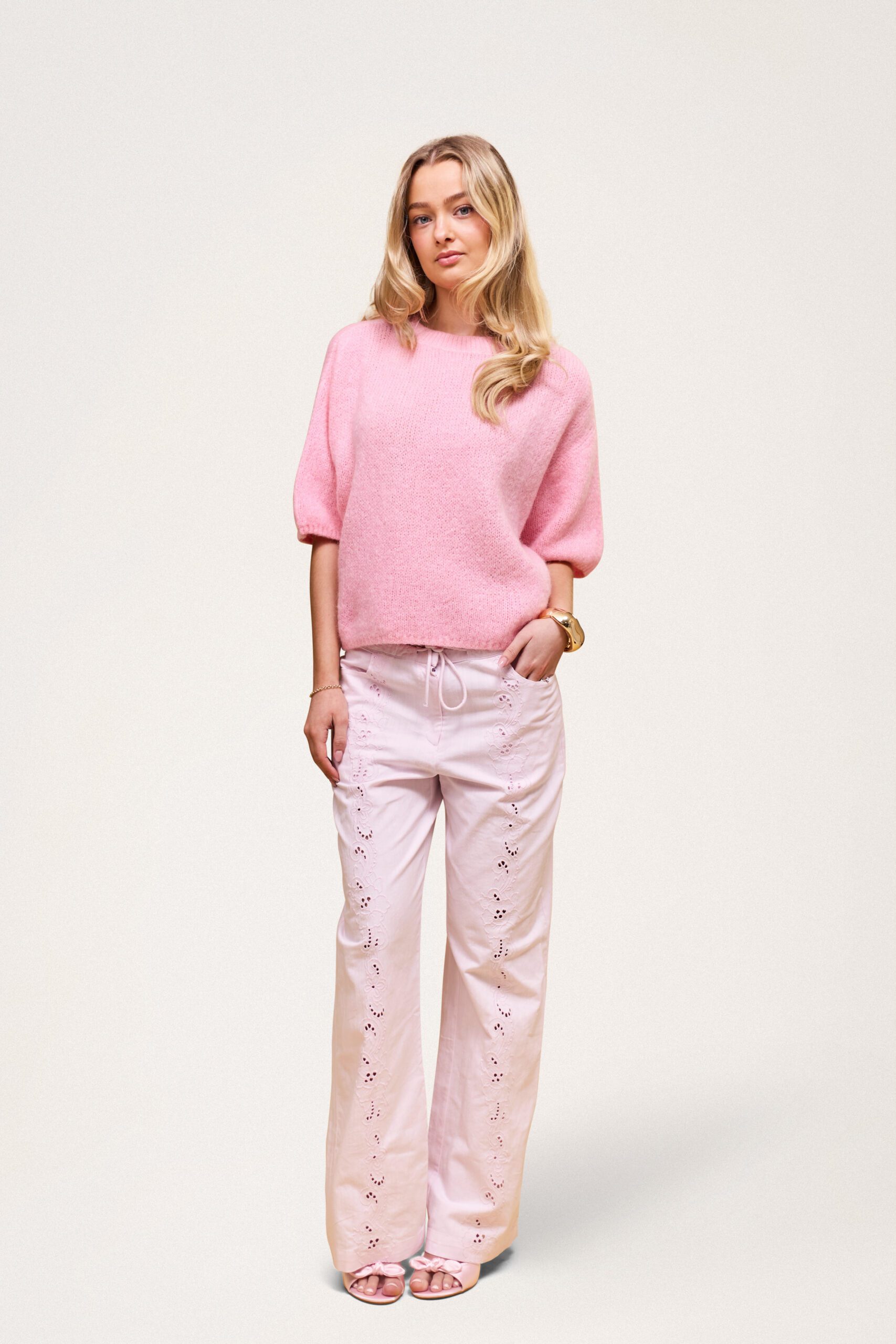 Wool T-shirt Baby Pink