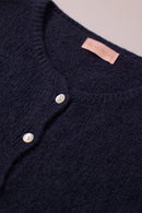 Buttoned Wool T-shirt Navy
