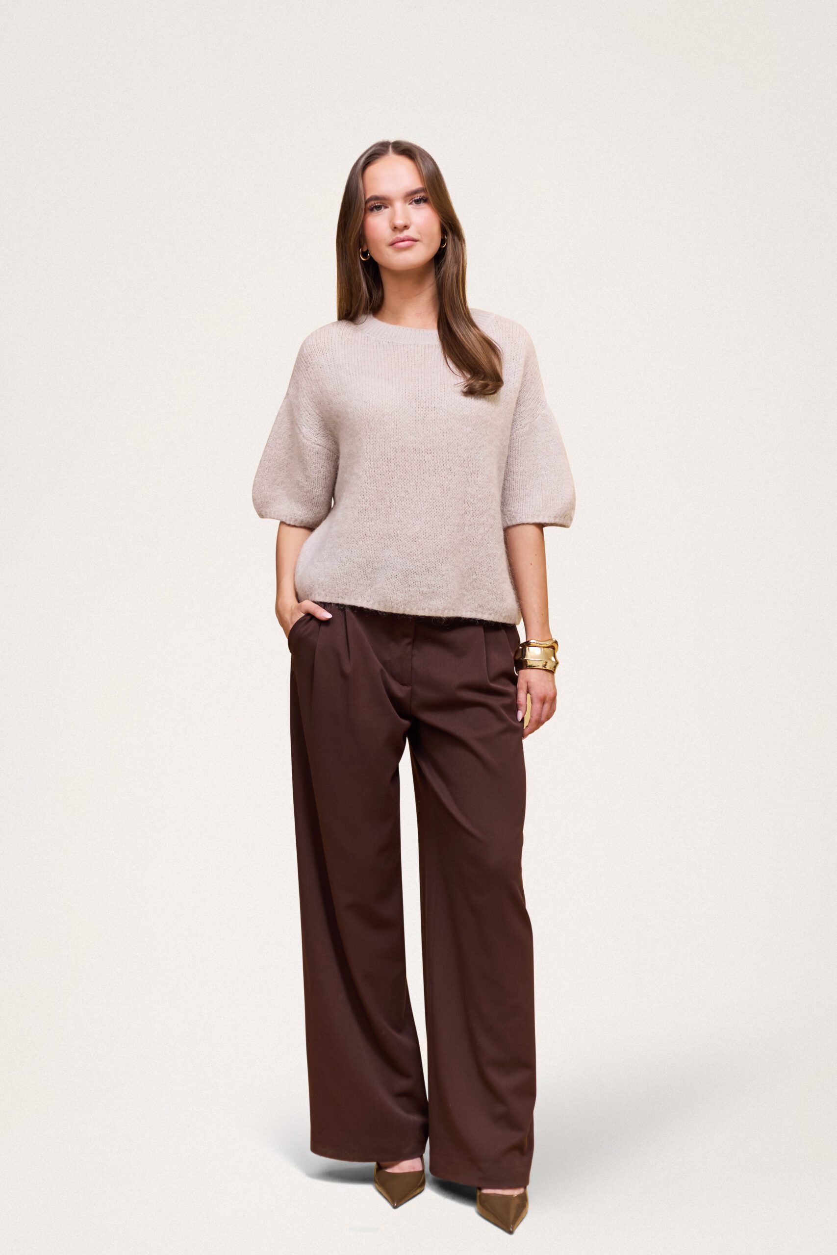 Wool T-shirt Light Beige