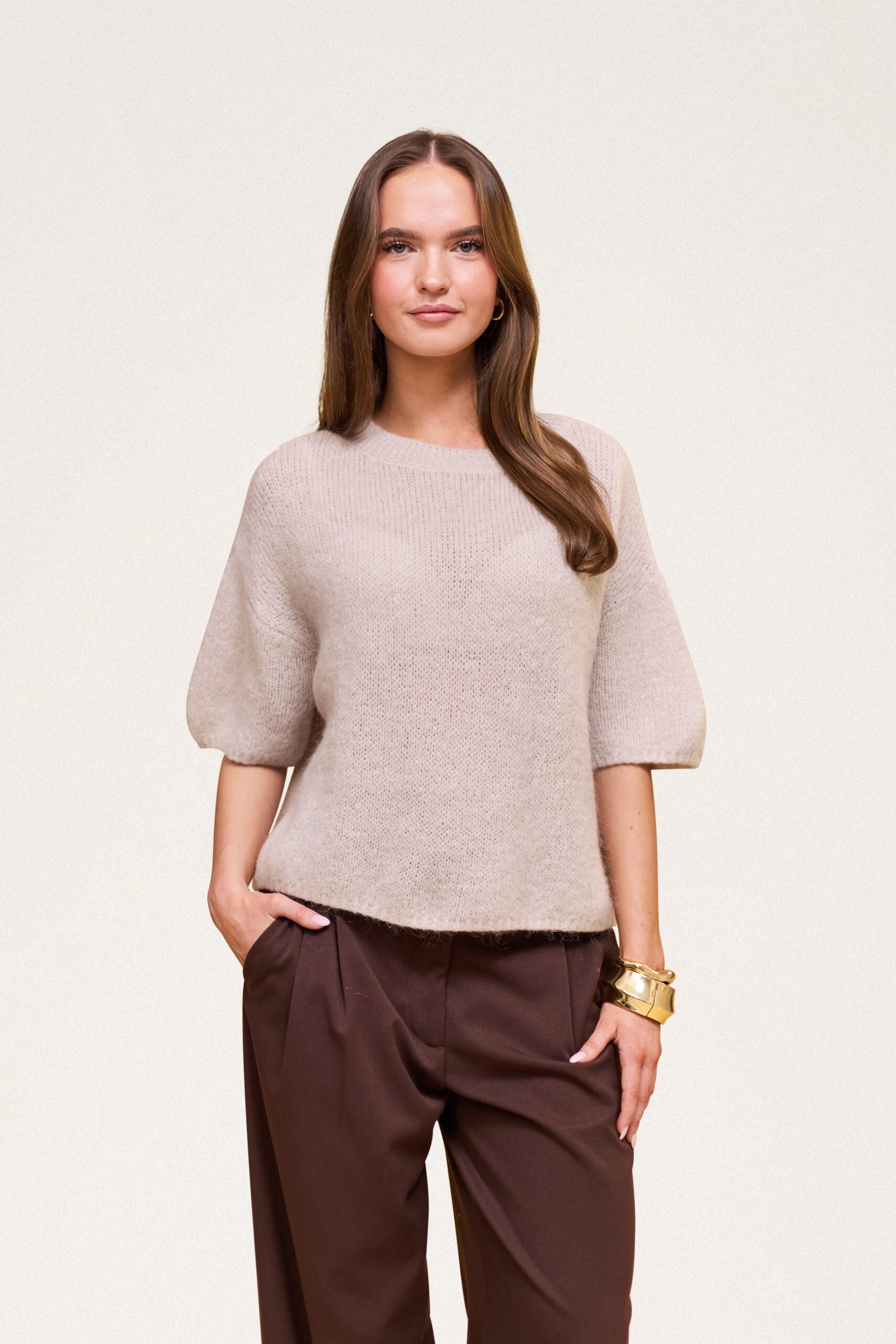 Wool T-shirt Light Beige