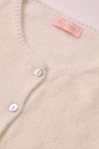 Buttoned Wool T-shirt Cream