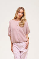 Buttoned Wool T-shirt Dusty Pink