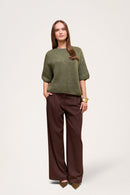 Wool T-shirt Khaki