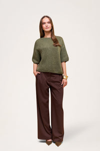 Wool T-shirt Khaki