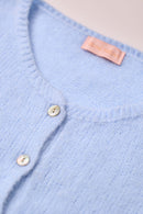 Buttoned Wool T-shirt Baby Blue