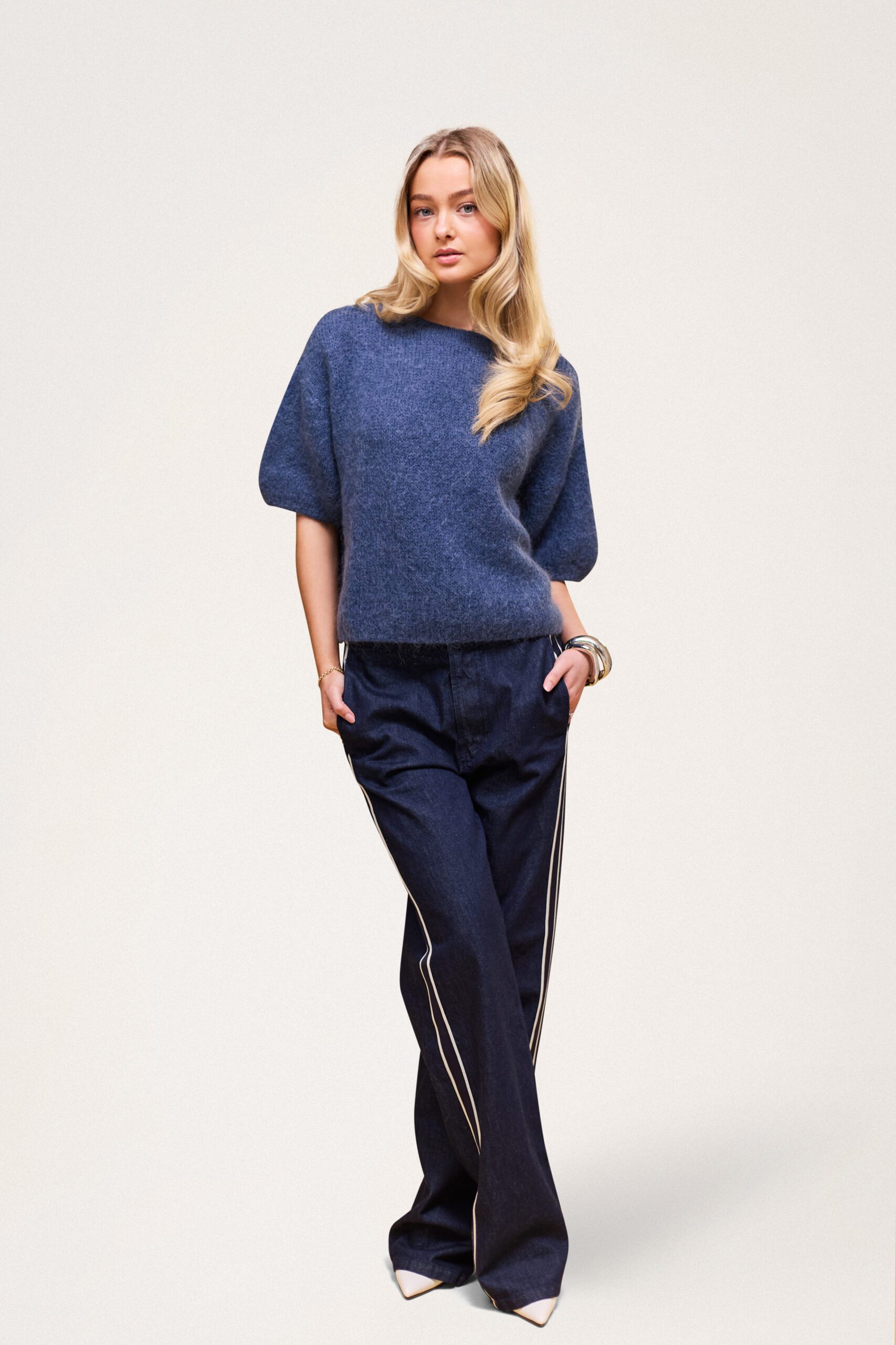 Wool T-shirt Jean Blue