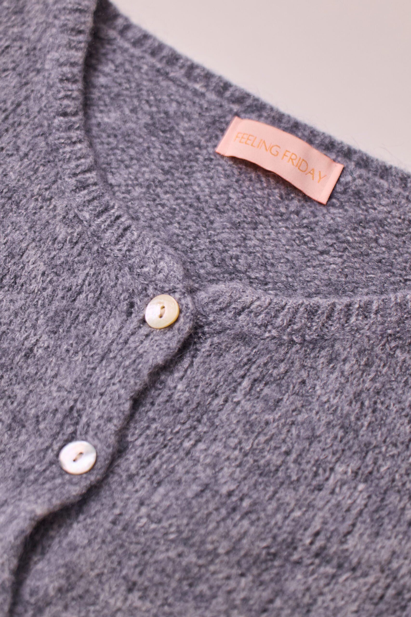 Buttoned Wool T-shirt Grey Melange