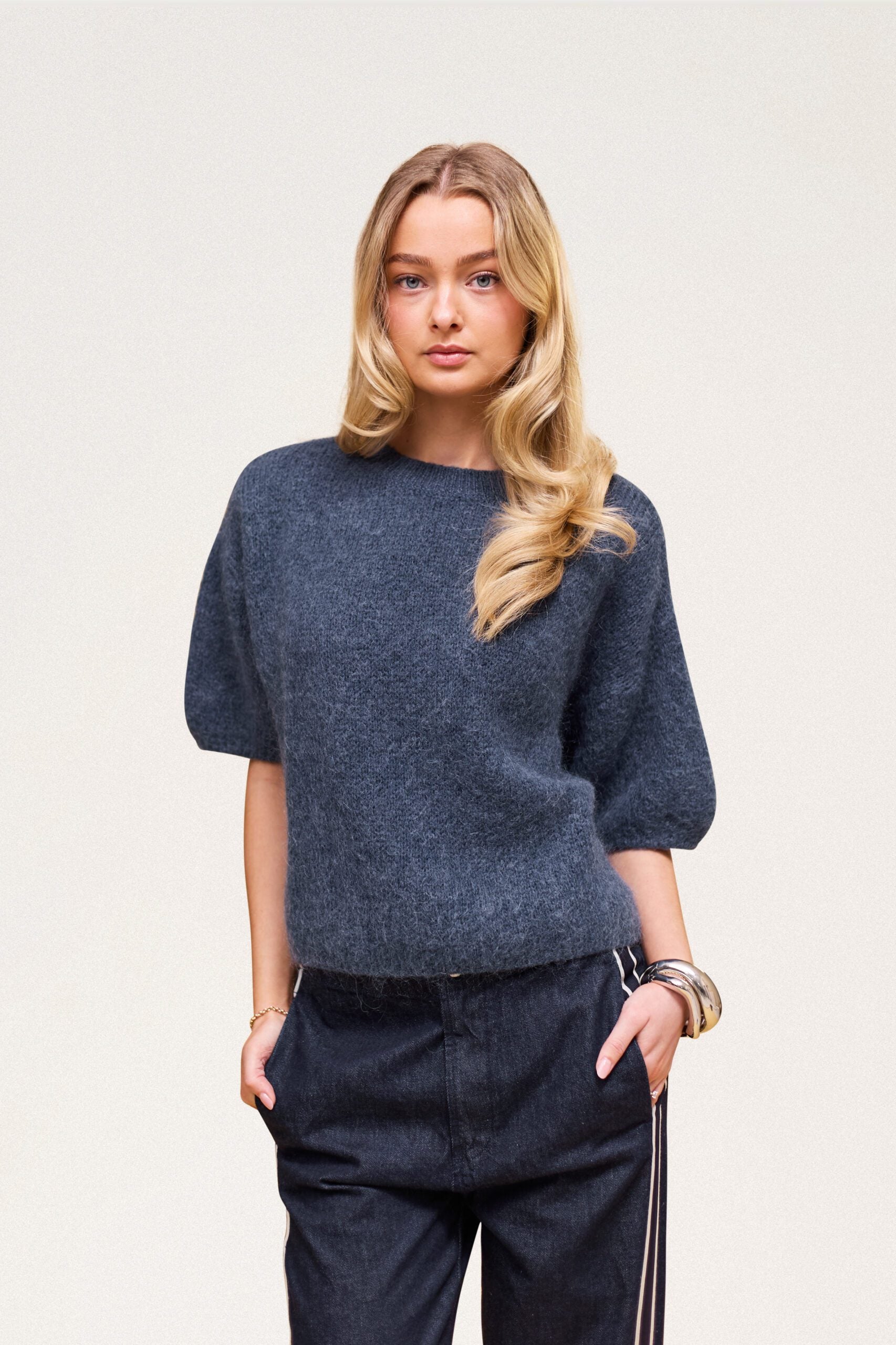 Wool T-shirt Jean Blue