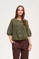 Buttoned Wool T-shirt Khaki