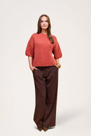 Wool T-shirt Burnt Orange