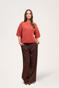 Wool T-shirt Burnt Orange