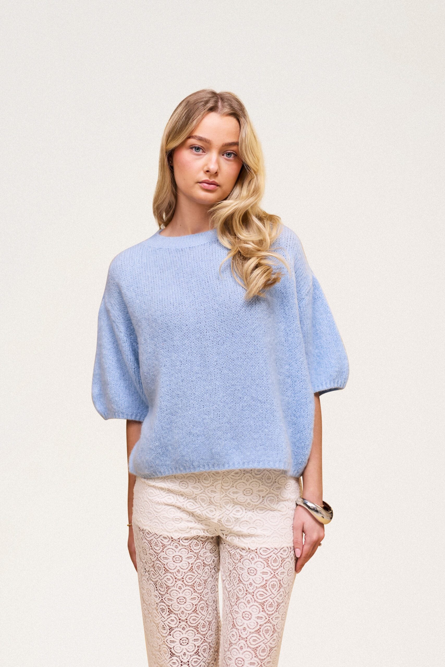 Wool T-shirt Baby Blue