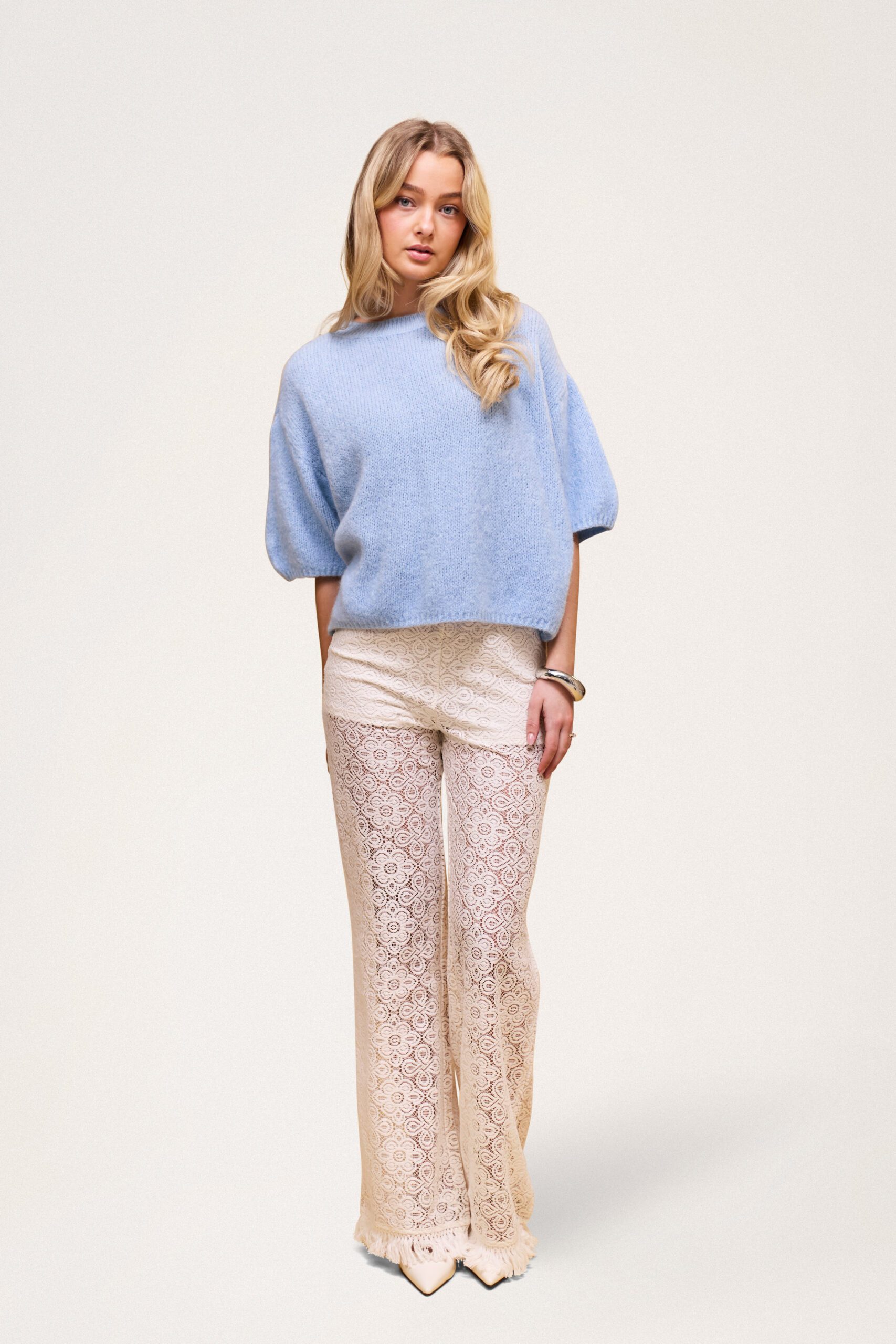 Wool T-shirt Baby Blue