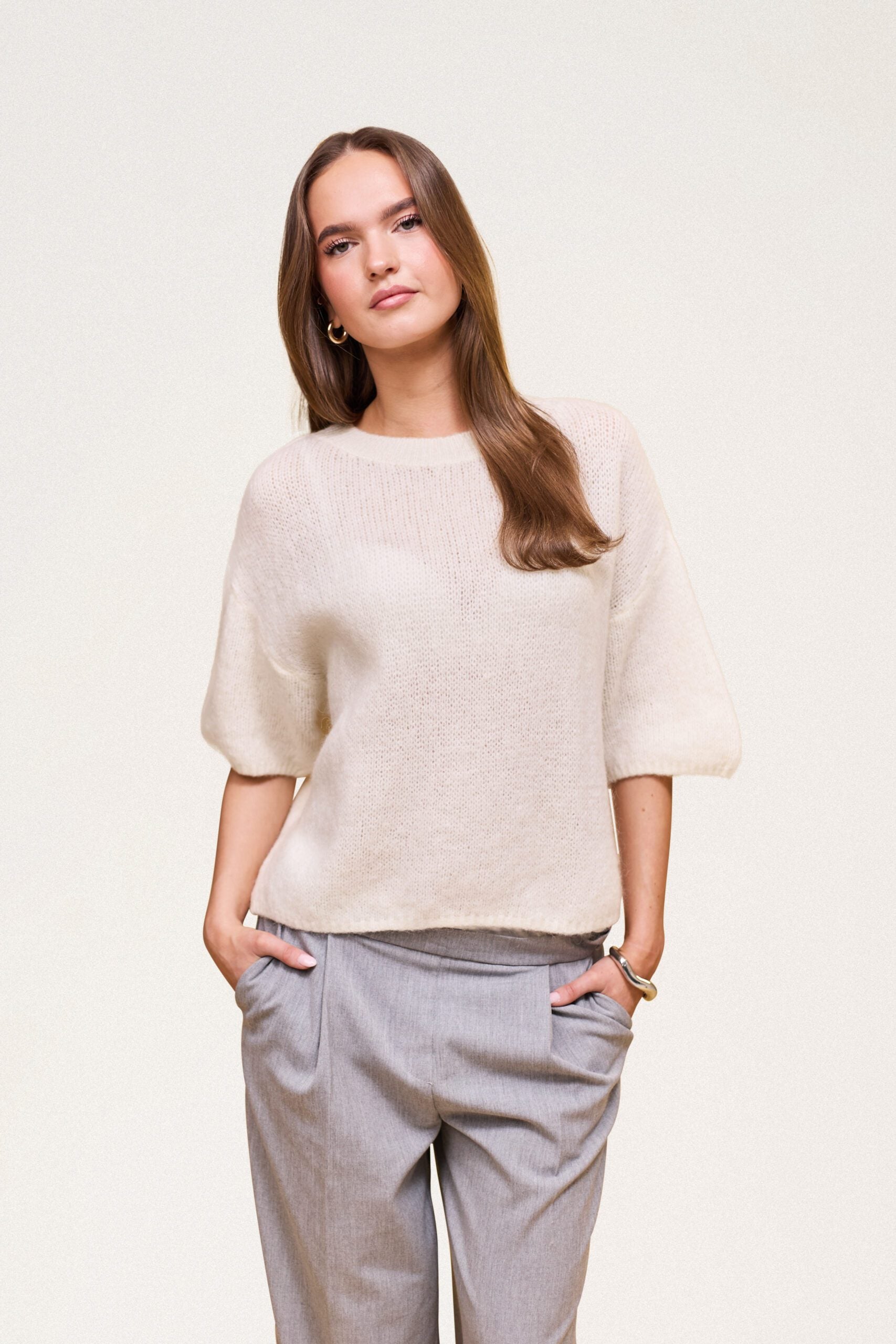 Wool T-shirt Cream