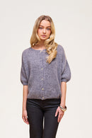 Buttoned Wool T-shirt Grey Melange