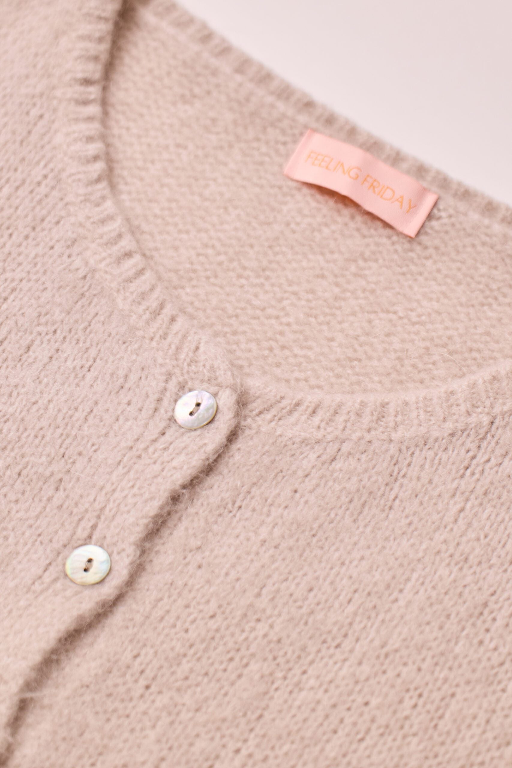 Buttoned Wool T-shirt Beige