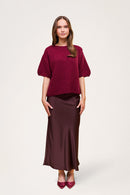Wool T-shirt Burgundy