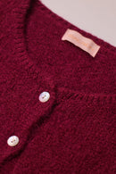 Buttoned Wool T-shirt Burgundy