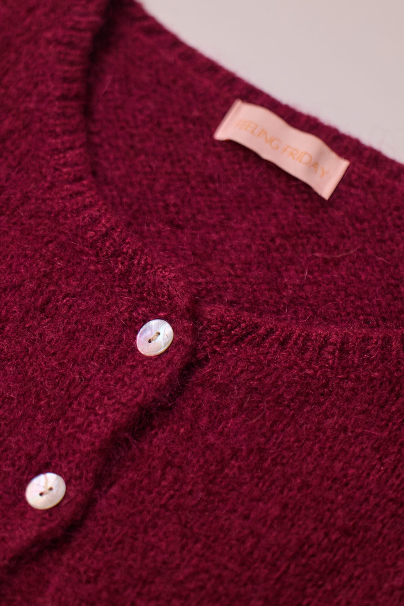 Buttoned Wool T-shirt Burgundy
