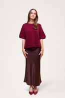 Wool T-shirt Burgundy