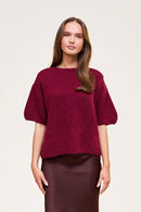 Wool T-shirt Burgundy