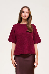 Wool T-shirt Burgundy