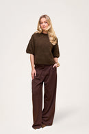 Wool T-shirt Dark Brown