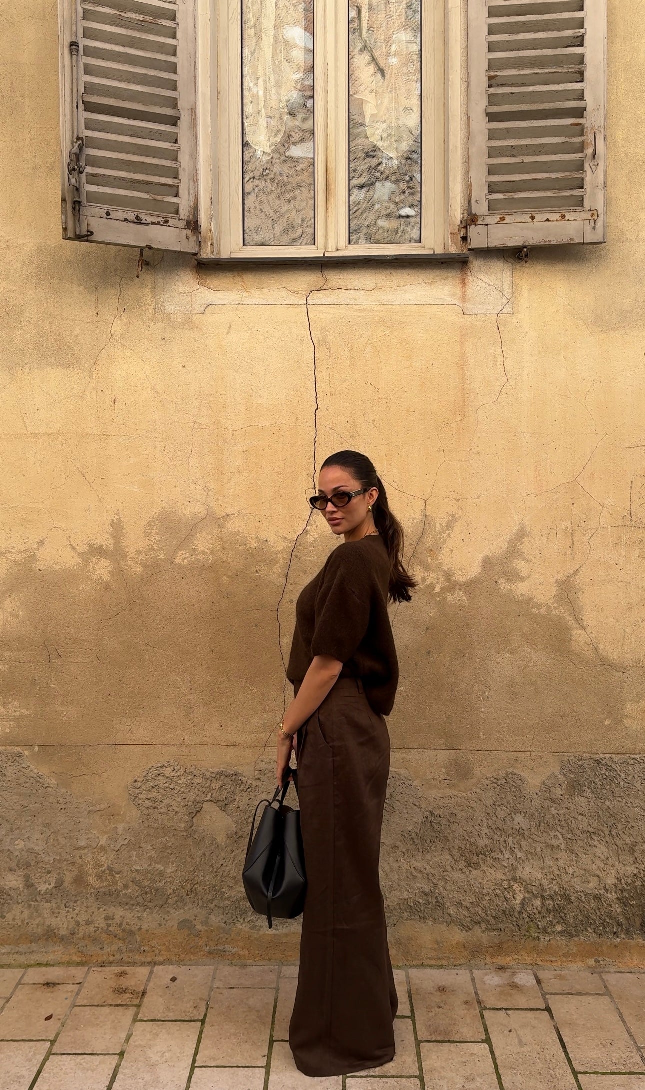 Wool T-shirt Dark Brown
