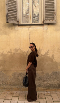 Wool T-shirt Dark Brown