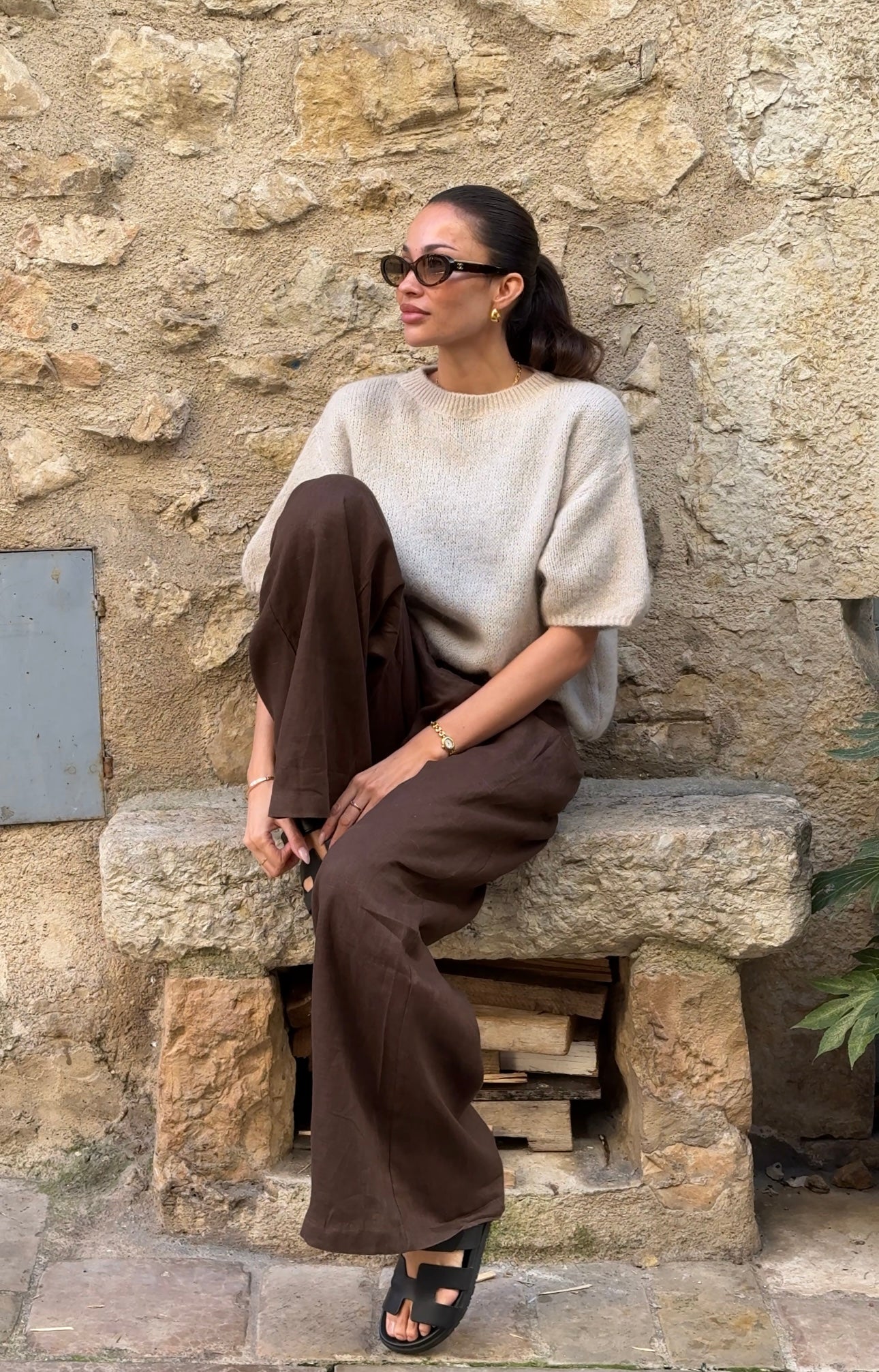 Wool T-shirt Light Beige