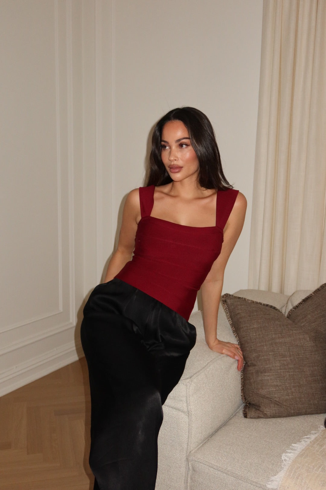 Demi Bandage Top Burgundy