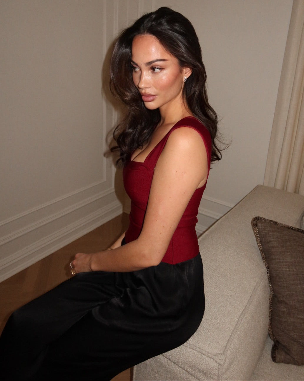 Demi Bandage Top Burgundy