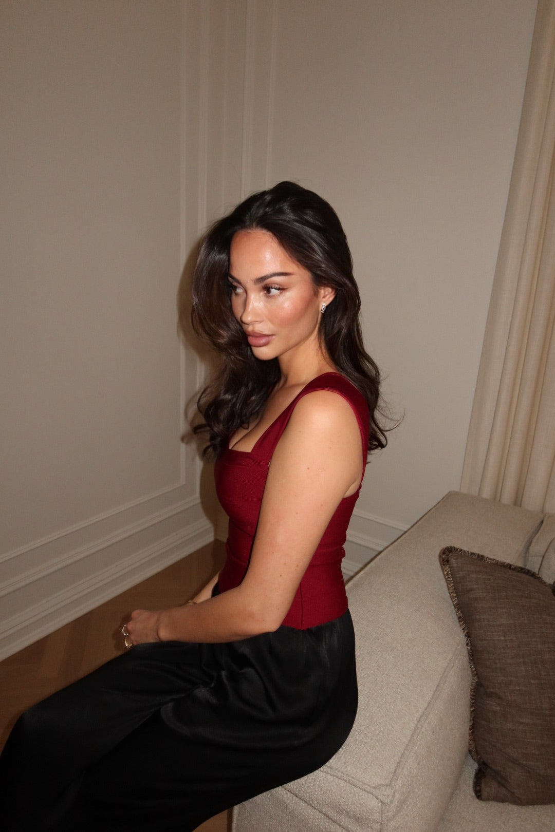 Demi Bandage Top Burgundy