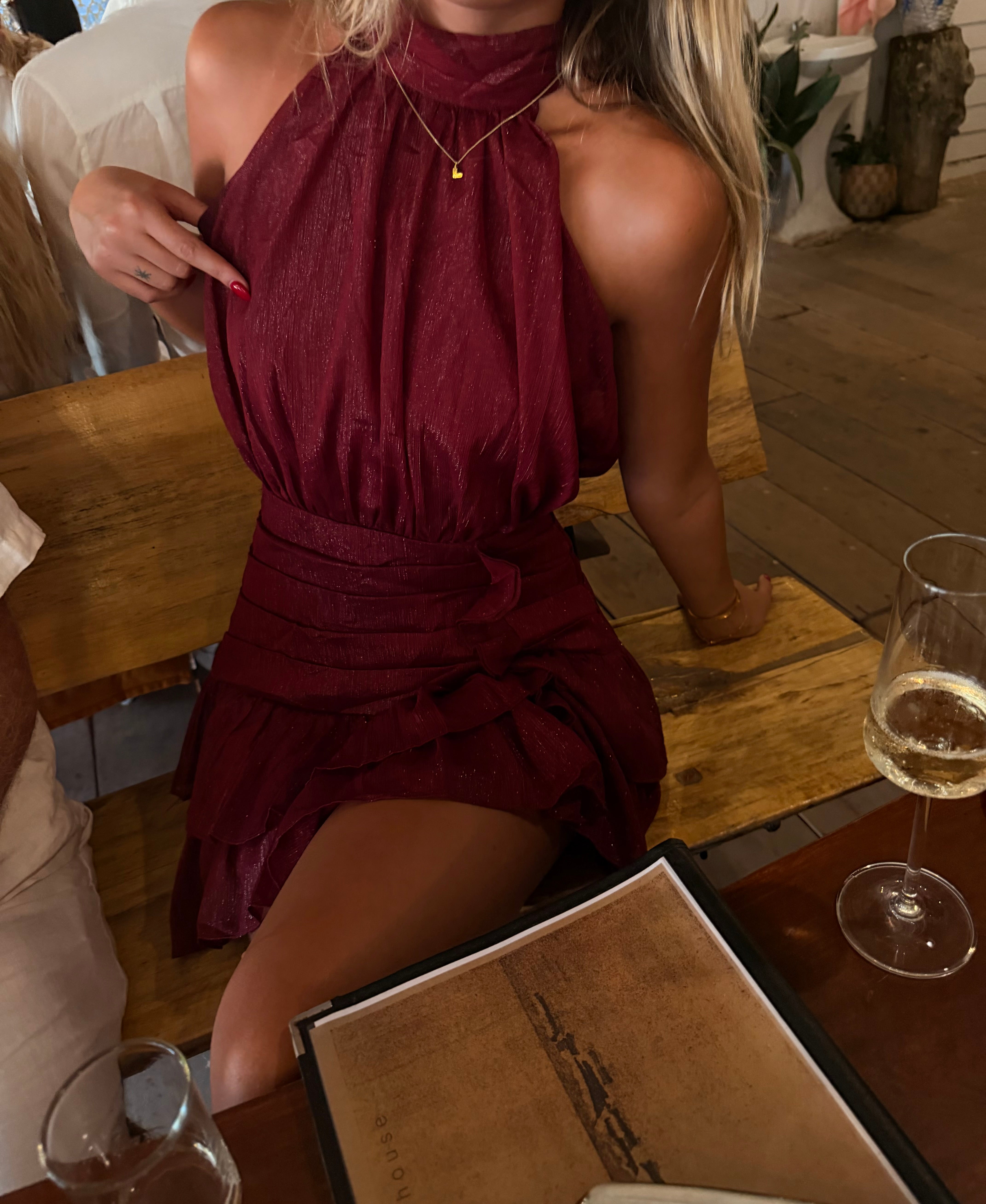Ivy Dress Burgundy – Feeling Friday