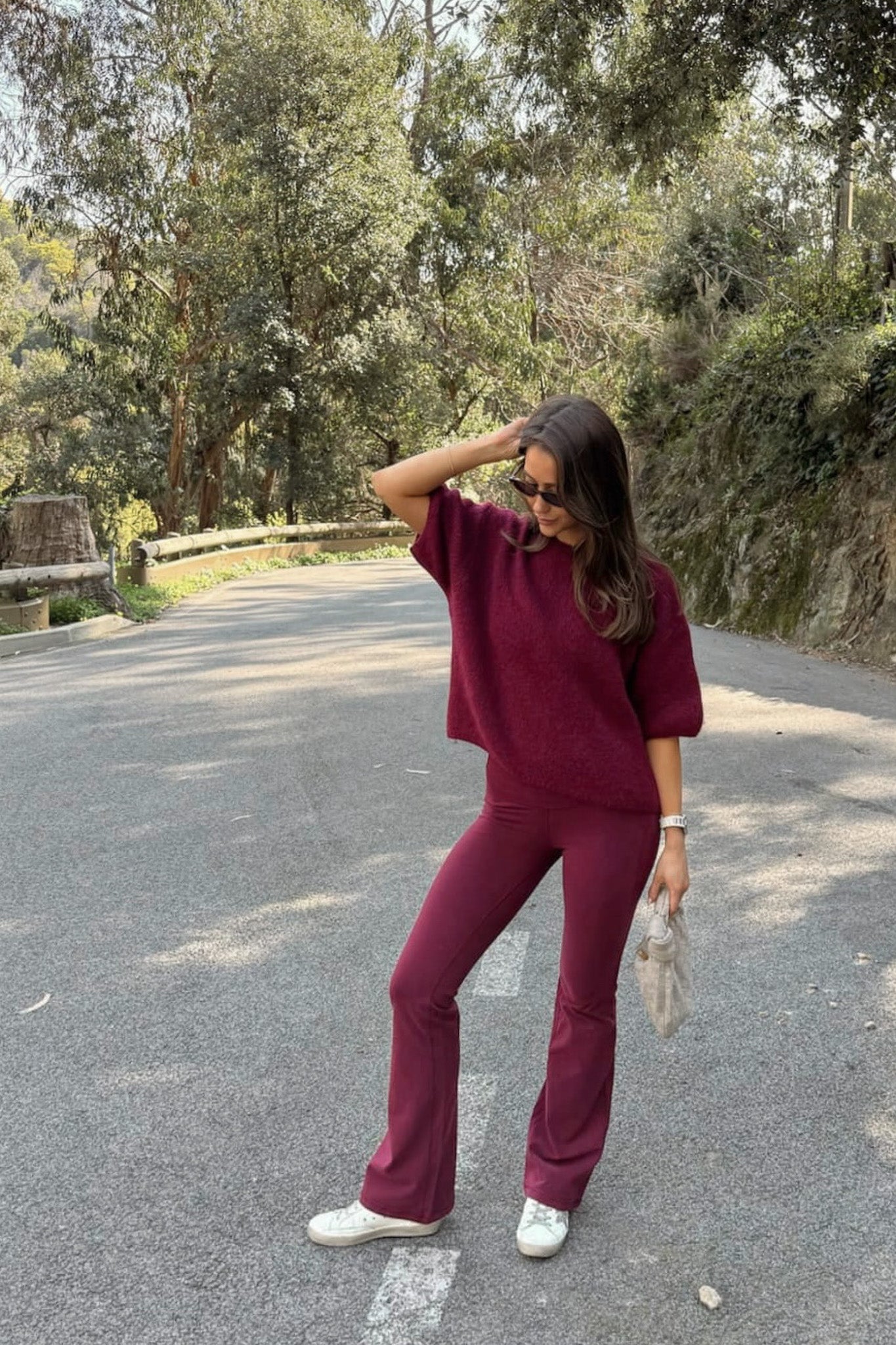Wool T-shirt Burgundy