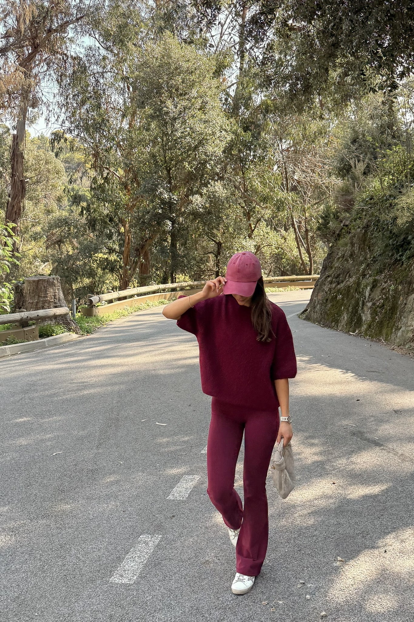 Wool T-shirt Burgundy