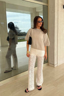 Wool T-shirt Light Beige