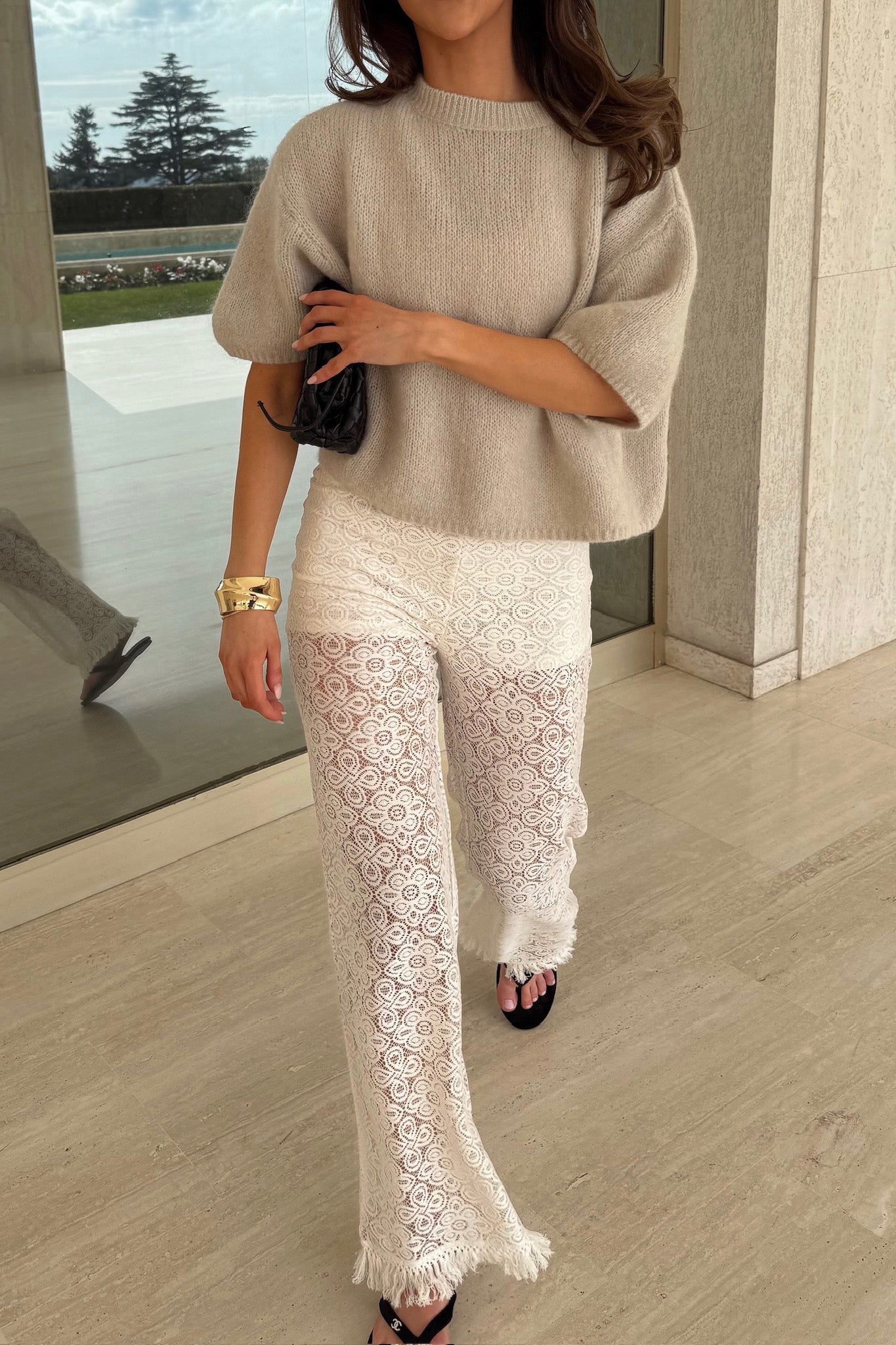 Wool T-shirt Light Beige