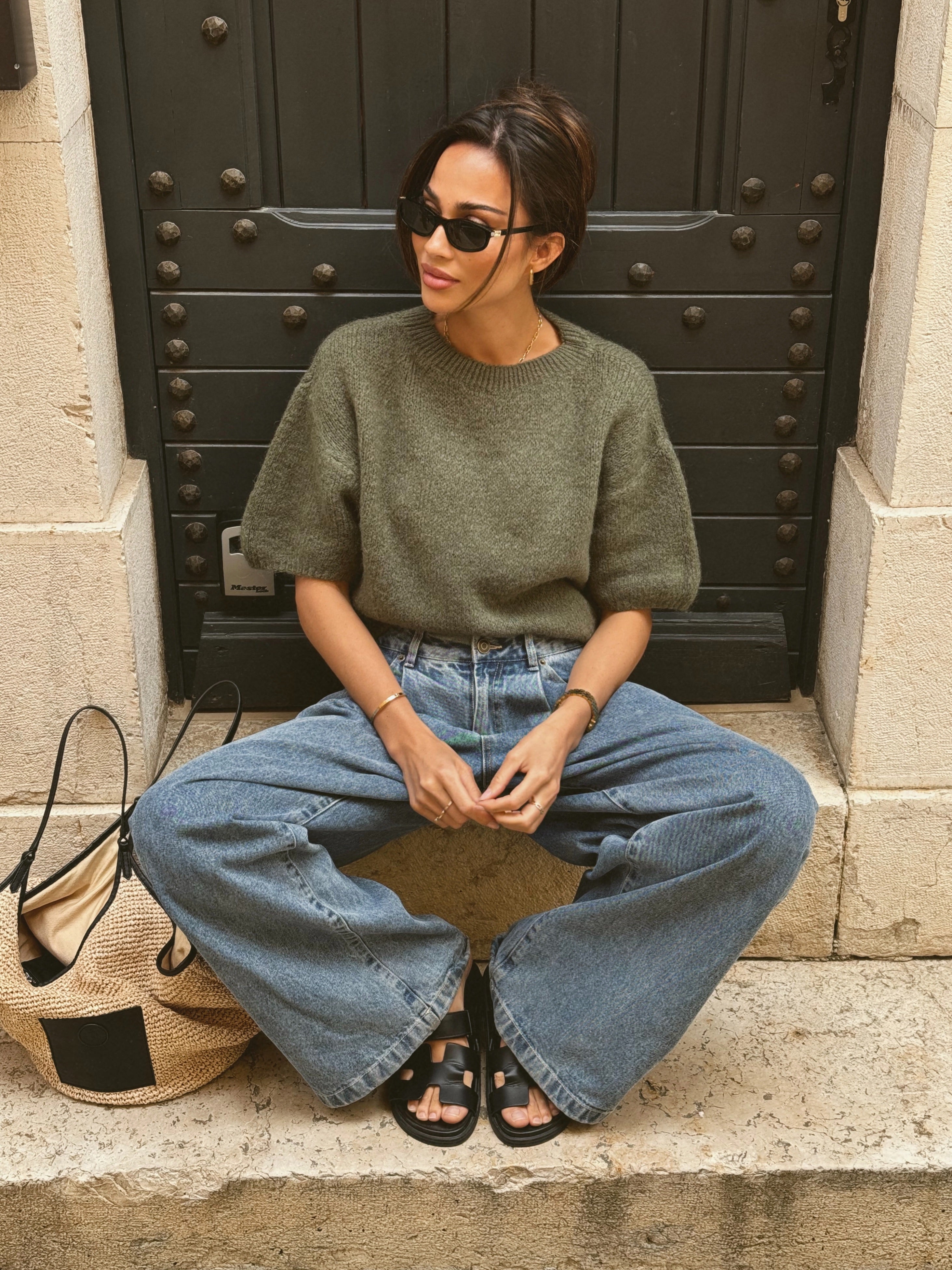 Wool T-shirt Khaki