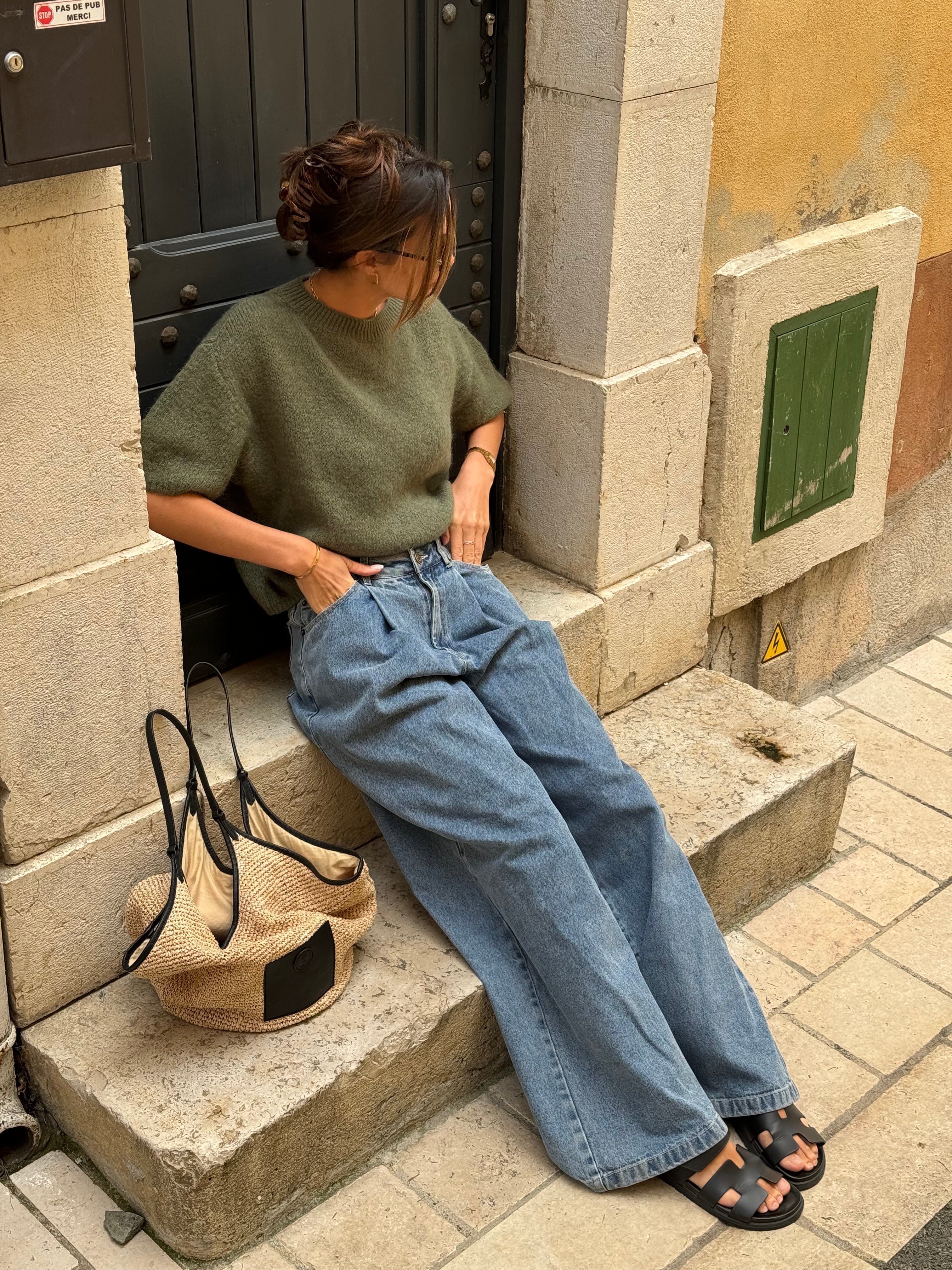 Wool T-shirt Khaki