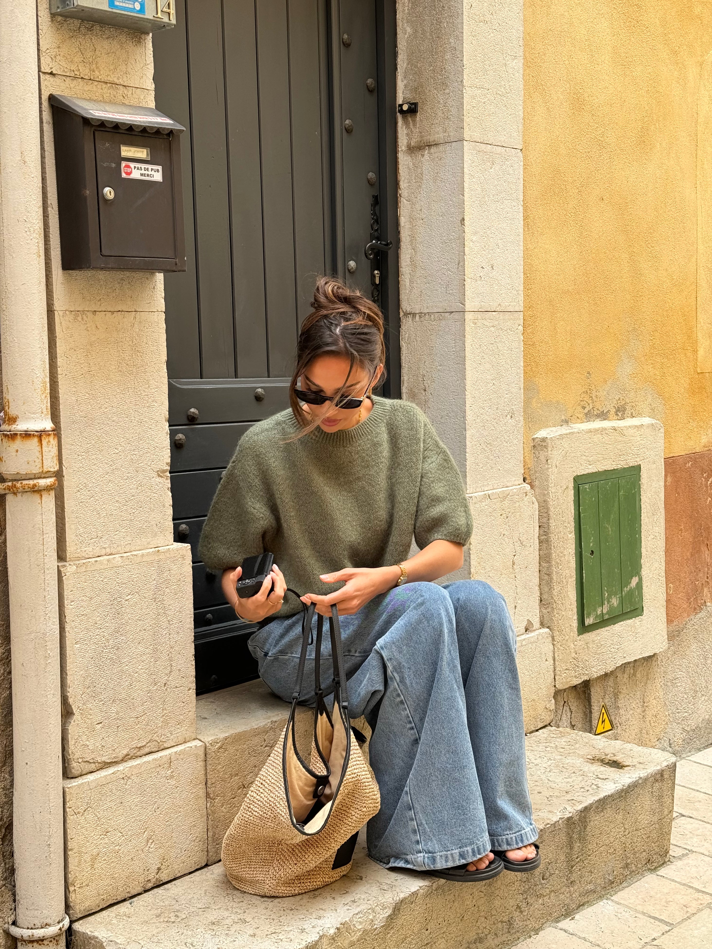 Wool T-shirt Khaki