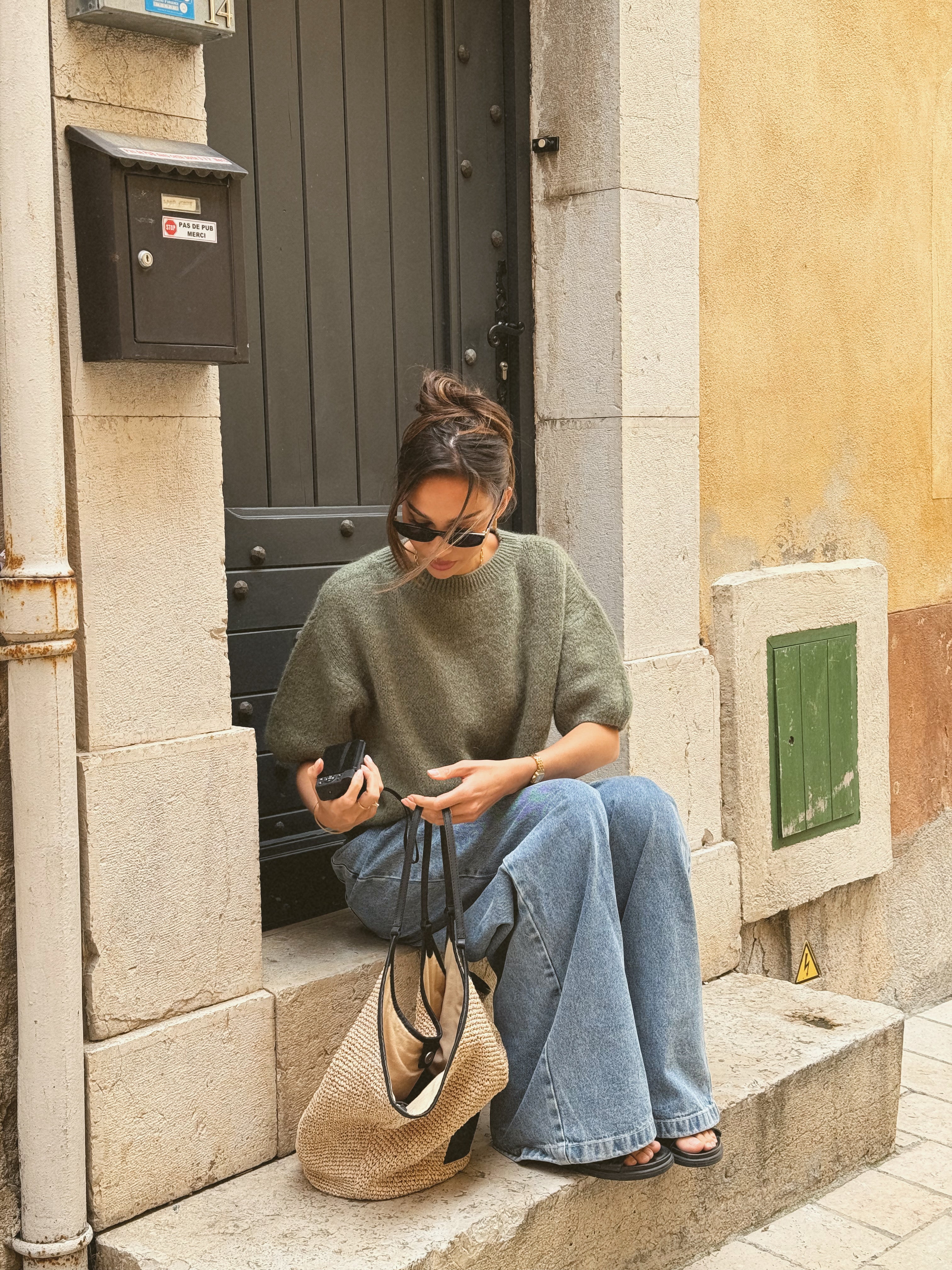 Wool T-shirt Khaki