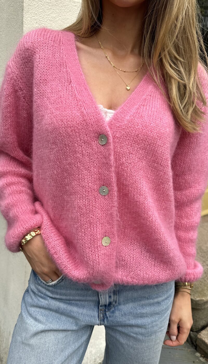 Mohair Blend Cardigan - Pink